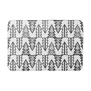 Merry Christmas tree abstract modern geometrical o Bath Mat