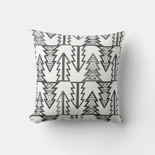 Merry Christmas tree abstract modern geometrical o Throw Pillow