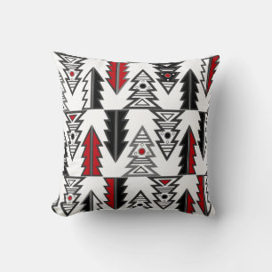 Merry Christmas tree abstract modern geometrical o Throw Pillow