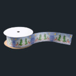 Merry Christmas Tree And Frosty Snowman Watercolor Satin Ribbon<br><div class="desc">Gift Giving Package Satin Ribbon printed with Merry Christmas Tree And Frosty Snowman Watercolor painting original artwork design and select products collection by TheFabricSeal print on demand shop at Zazzle.com #ZazzleMade https://www.zazzle.com/store/thefabricseal TheFabricSeal©️Original. This cheerfully fun design image print is a hand painted watercolor painting is a whimsical wintertime season landscape...</div>