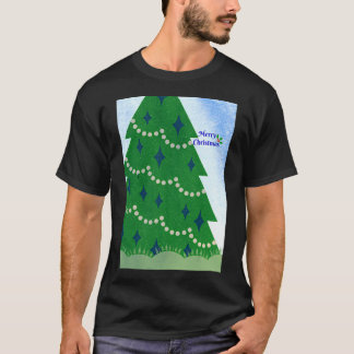 Merry Christmas Tree And Holly With Berries And Sn T-Shirt