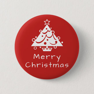 Merry Christmas Tree Badge 2 Inch Round Button
