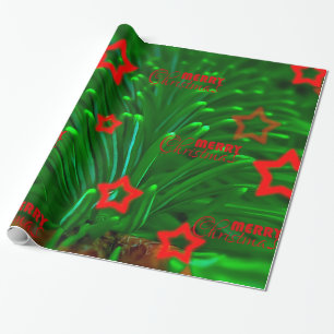 Merry Christmas Tree Branch Wrapping Paper