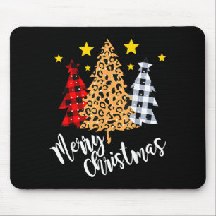 Merry Christmas Tree Buffalo Plaid Red Green Xmas  Mouse Pad