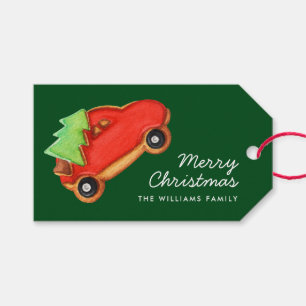 Merry Christmas Tree & Car Sugar Cookie Gift Tags