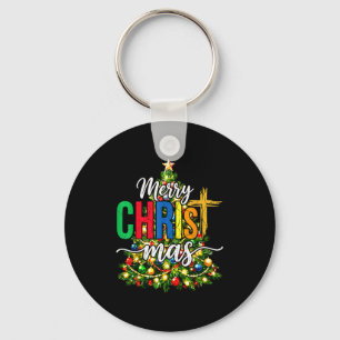 Merry Christmas Tree Christian Xmas  Keychain