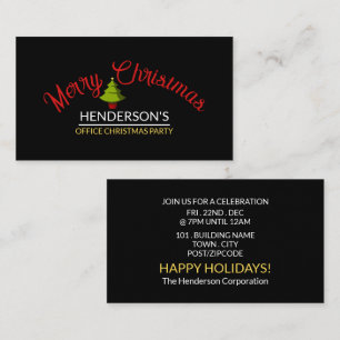 Merry Christmas Tree, Christmas Party Ticket Enclosure Card