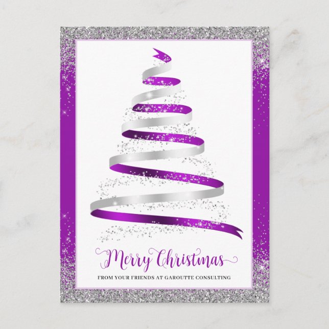 Merry Christmas Tree Corporate Business Logo Holiday Postcard (Front)