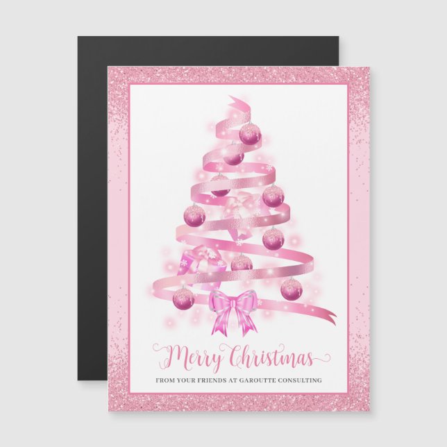 Merry Christmas Tree Corporate Holiday Magnet (Front/Back)