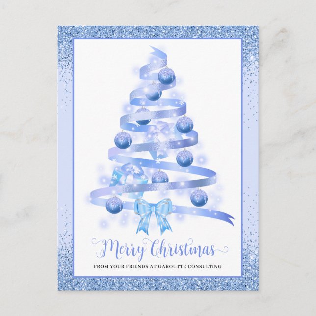Merry Christmas Tree Corporate Logo Holiday Postcard (Front)