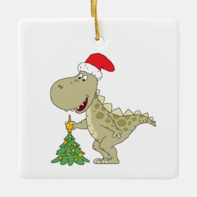 Merry Christmas Tree Cute Dinosaur Santa Hat
