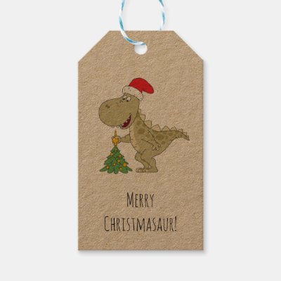 Merry Christmas Tree Cute Dinosaur Santa Hat Gift 