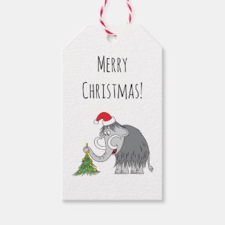 Merry Christmas Tree Cute Mammoth Santa Hat