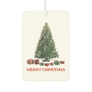 Merry Christmas. Tree (design 1) with gifts Air Freshener