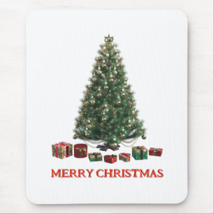 Merry Christmas. Tree (design 1) with gifts Mouse Pad