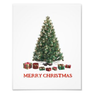 Merry Christmas. Tree (design 1) with gifts Photo Print