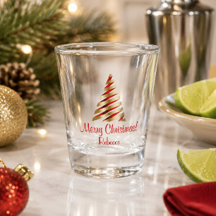 Merry Christmas tree elegant Shot Glass