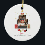 Merry Christmas Tree Family Photo Collage Ceramic Ornament<br><div class="desc">A Merry Christmas card keepsake design features a Christmas tree photo collage that will delight family & friends this joyous HOliday season.</div>
