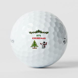 Merry Christmas Tree Festive Holiday Snowman Gift Golf Balls