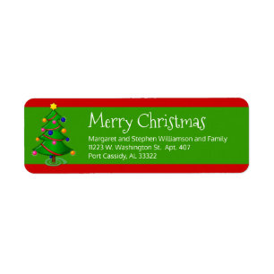 Merry Christmas Tree Festive Red Green Fun CustomY