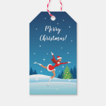 Merry Christmas Tree Figure Skating Girl Santa