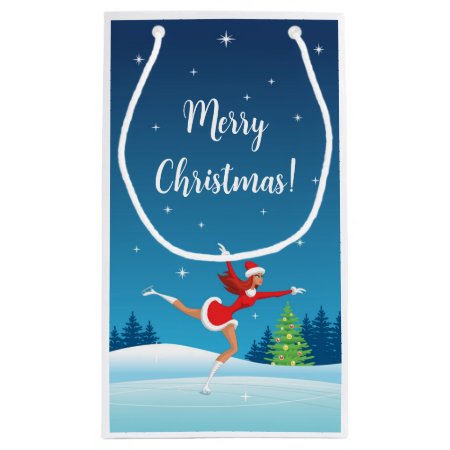 Merry Christmas Tree Figure Skating Girl Santa Hat
