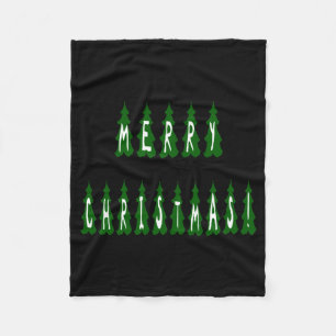 Merry Christmas Tree Font Girls And Boys  Fleece Blanket