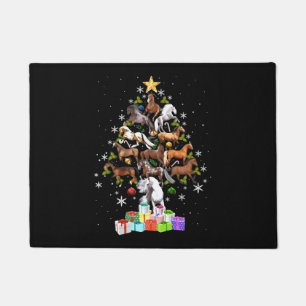 merry christmas tree gift for men woman ride horse doormat