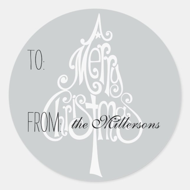 Merry Christmas Tree Gift Tag (Front)