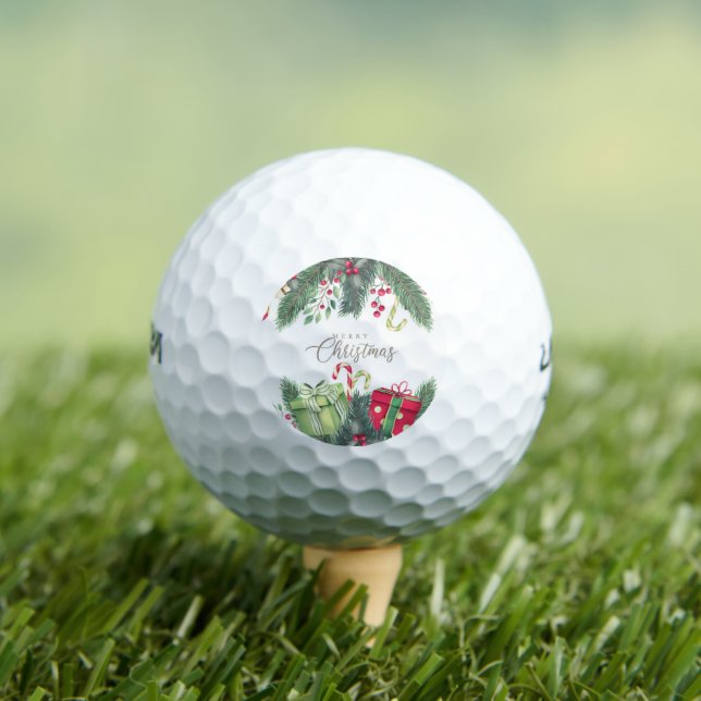 Merry Christmas Tree Gifts Decoration Golf Balls (Insitu Tee)