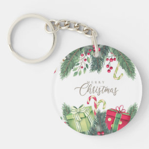 Merry Christmas Tree Gifts Decoration Keychain