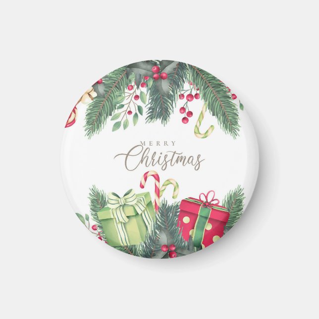 Merry Christmas Tree Gifts Decoration Magnet (Front)