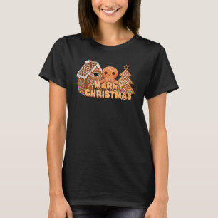 Merry Christmas Tree Gingerbread Xmas vibes Snowma T-Shirt