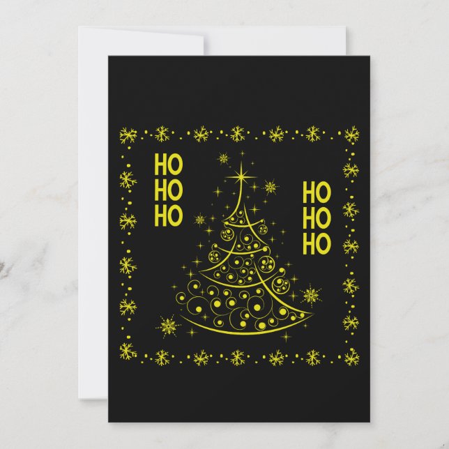 Merry Christmas Tree H Ho Ho Holiday Card (Front)