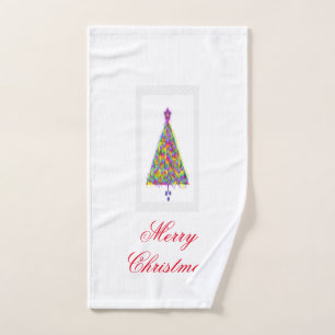 Merry Christmas Tree  Hand Towel