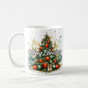 Merry Christmas Tree   Happy Holidays Coffee Mug