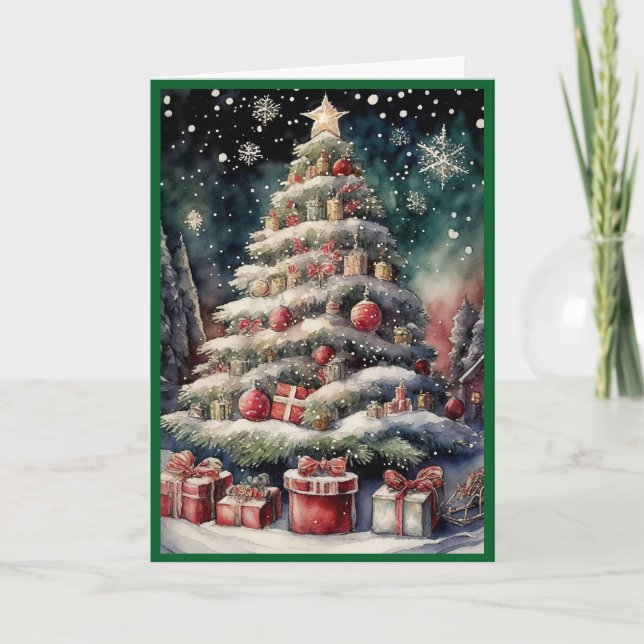 Merry Christmas Tree Holiday Card (Front)