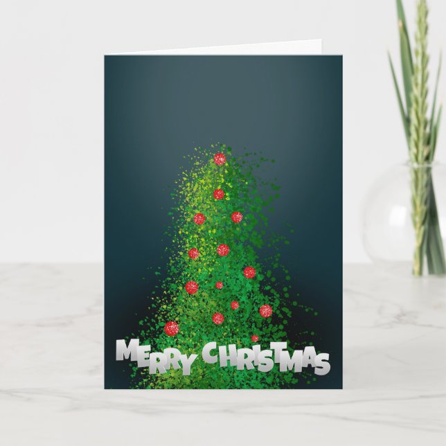Merry Christmas Tree Holiday Card (Front)