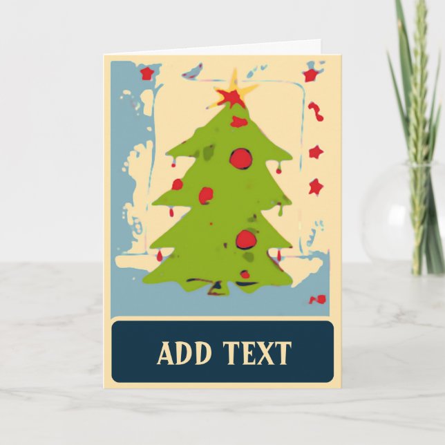 Merry Christmas Tree Holiday Card (Front)