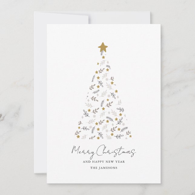 Merry Christmas Tree Holiday Card (Front)