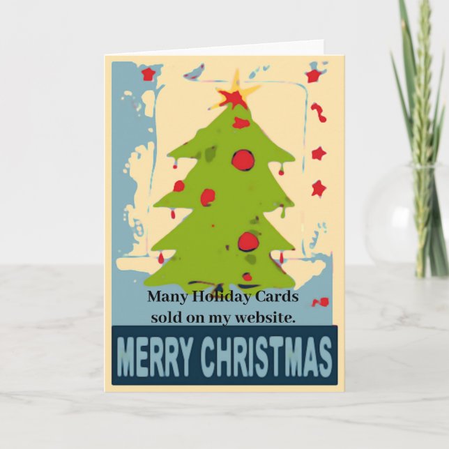 Merry Christmas Tree Holiday Card (Front)