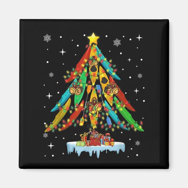 Merry Christmas Tree Kayak Kayaking - Uni-adults,  Magnet (Front)