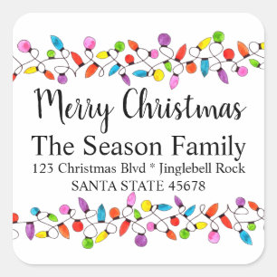 Merry Christmas Tree Lights Envelope seal