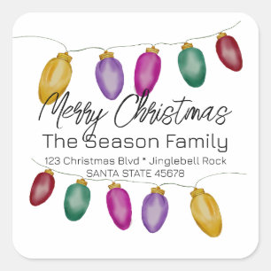 Merry Christmas Tree Lights Envelope seal