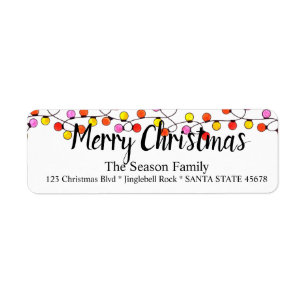 Merry Christmas Tree Lights Label