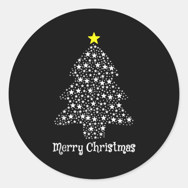 Merry Christmas Tree Matching Family Santa Xmas Ho Classic Round Sticker (Front)