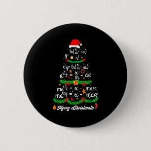 Merry Christmas Tree Math Teacher Xmas Tee Merry C 2 Inch Round Button