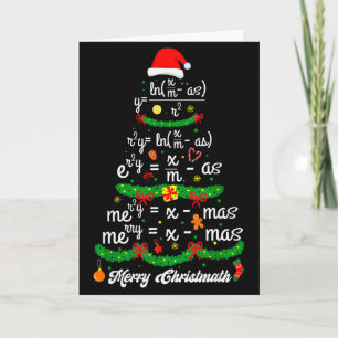 Merry Christmas Tree Math Teacher Xmas Tee Merry C Card
