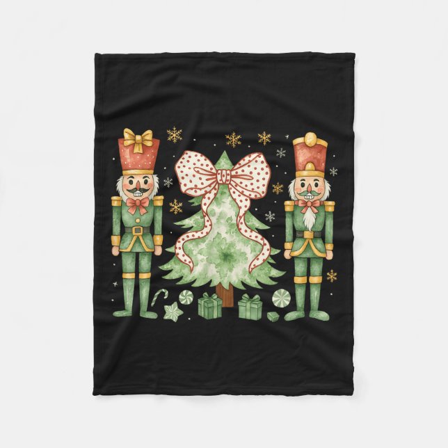 Merry Christmas Tree Nutcracker Ballet Dance Women Fleece Blanket (Front)