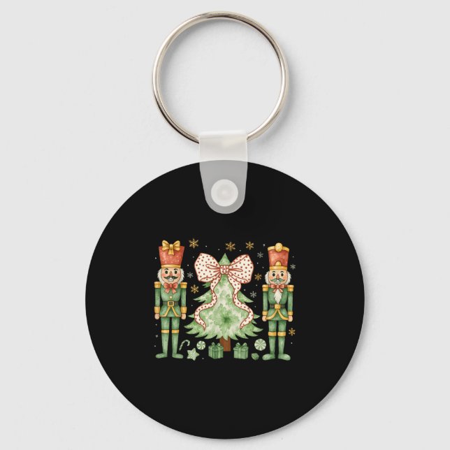 Merry Christmas Tree Nutcracker Ballet Dance Women Keychain (Front)